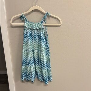 Tommy Bahama Blue and White Pleated Halter Sundress